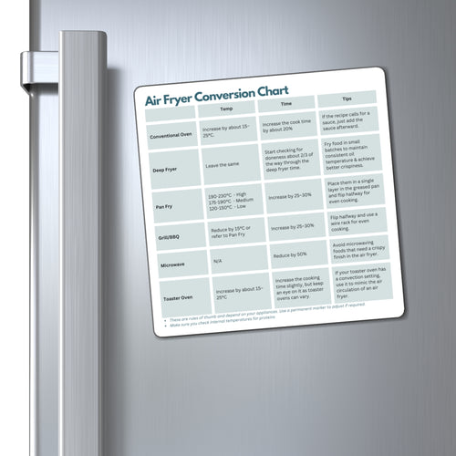 Air Fryer Conversion Chart Magnet, ADHD Kitchen Aid, Cooking Conversion Fridge Magnet, Neurodivergent Gift